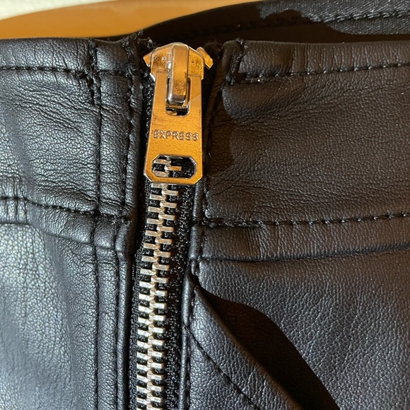 Express Black High Waisted Mini Leather Skirt - Picture 4 of 4